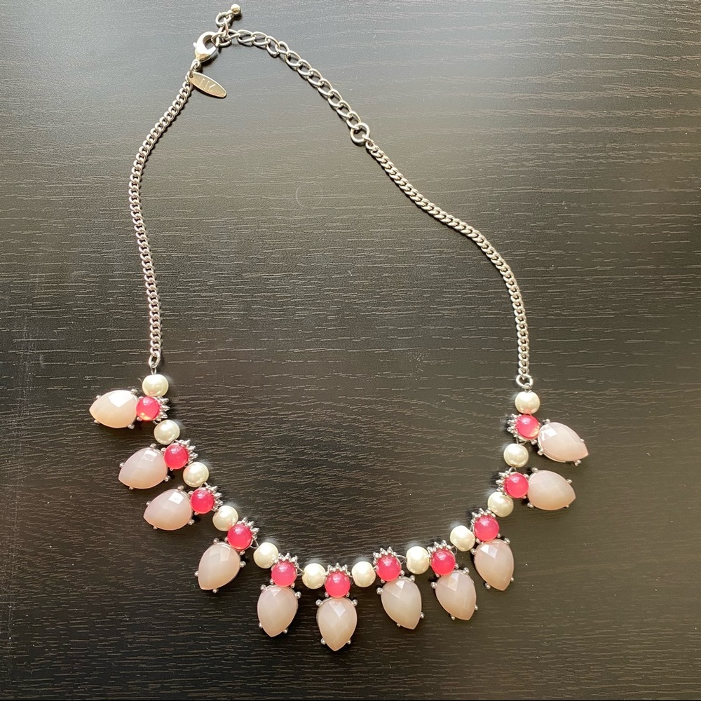 Statement Necklace - Pink and Pearl